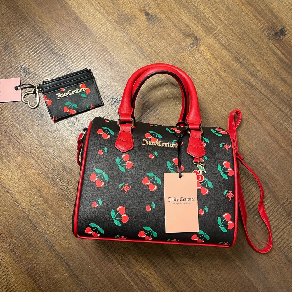 Viral Juicy Couture cherry purse + card set